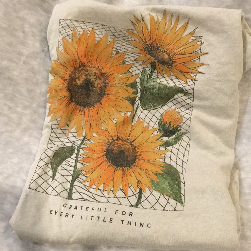 Sunflower Sage Green Grateful Sweatshirt Plus Size 2X NWT cotton polyester